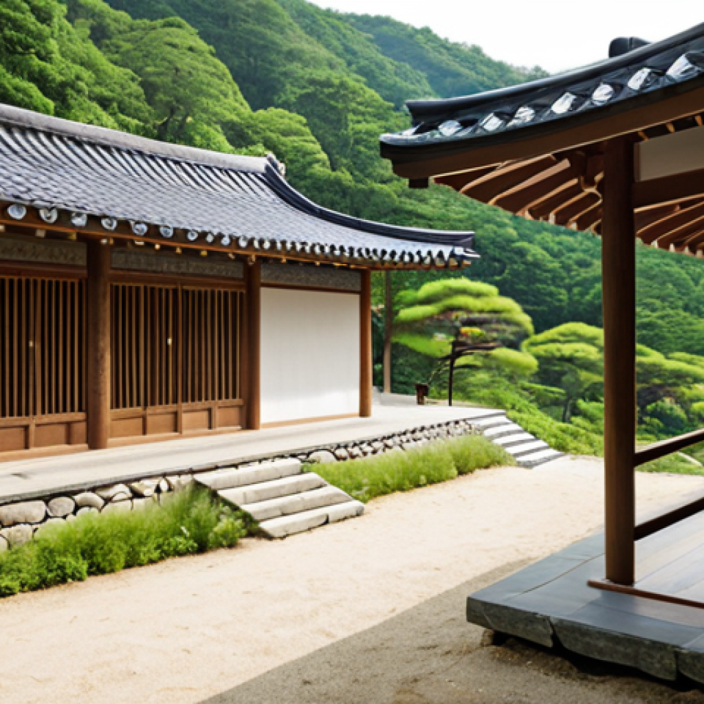 **Prompt 1: Embodiment of Nature's Harmony**
    "A serene traditional Korean *seowon* complex, inspired by Sosu Seowon, nestled organically into a lush mountainside with a gentle stream flowing nearby. The architecture features elegant pavilions and study halls crafted from natural, unvarnished wood and stone, seamlessly blending with the surrounding landscape. Emphasize soft natural lighting, a tranquil atmosphere, and the blurred boundaries between indoor and outdoor spaces, showcasing the profound harmony with nature and biophilic design principles. High detail, wide shot, peaceful, contemplative, architectural photography."