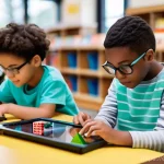 Home 18 어린이 특화 도서관 - **Prompt 1: STEM Adventure in a Modern Children's Library**
"A vibrant, wide-angle shot of a div...