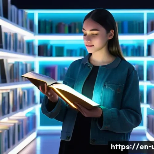 Home 27 NFT 전자책 도서관 - **Prompt 1: The Secure Digital Library**
"A clean, minimalist, and brightly lit futuristic libra...