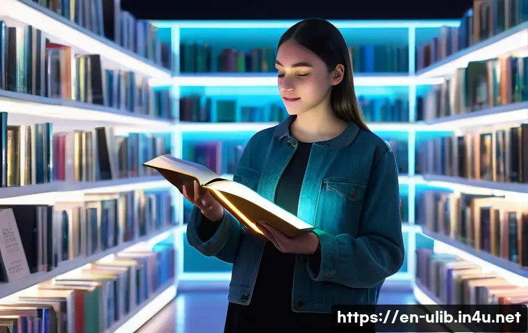 NFT 전자책 도서관 - **Prompt 1: The Secure Digital Library**
    "A clean, minimalist, and brightly lit futuristic libra...