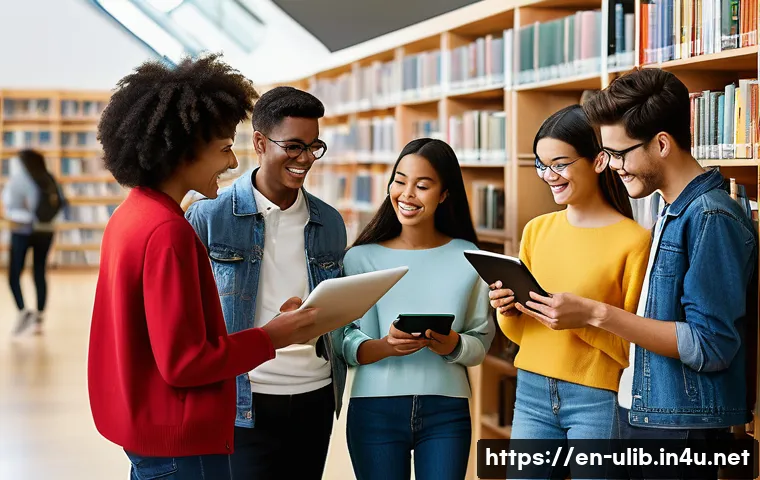 AI 사서 서비스 적용 - **Prompt 1: Serendipitous Discovery with Smart Search**
    "A diverse group of university students,...